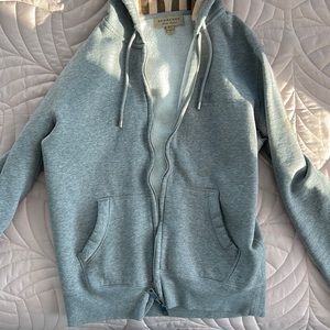 Burberry Zipper hooded Casual Hoodie Gray